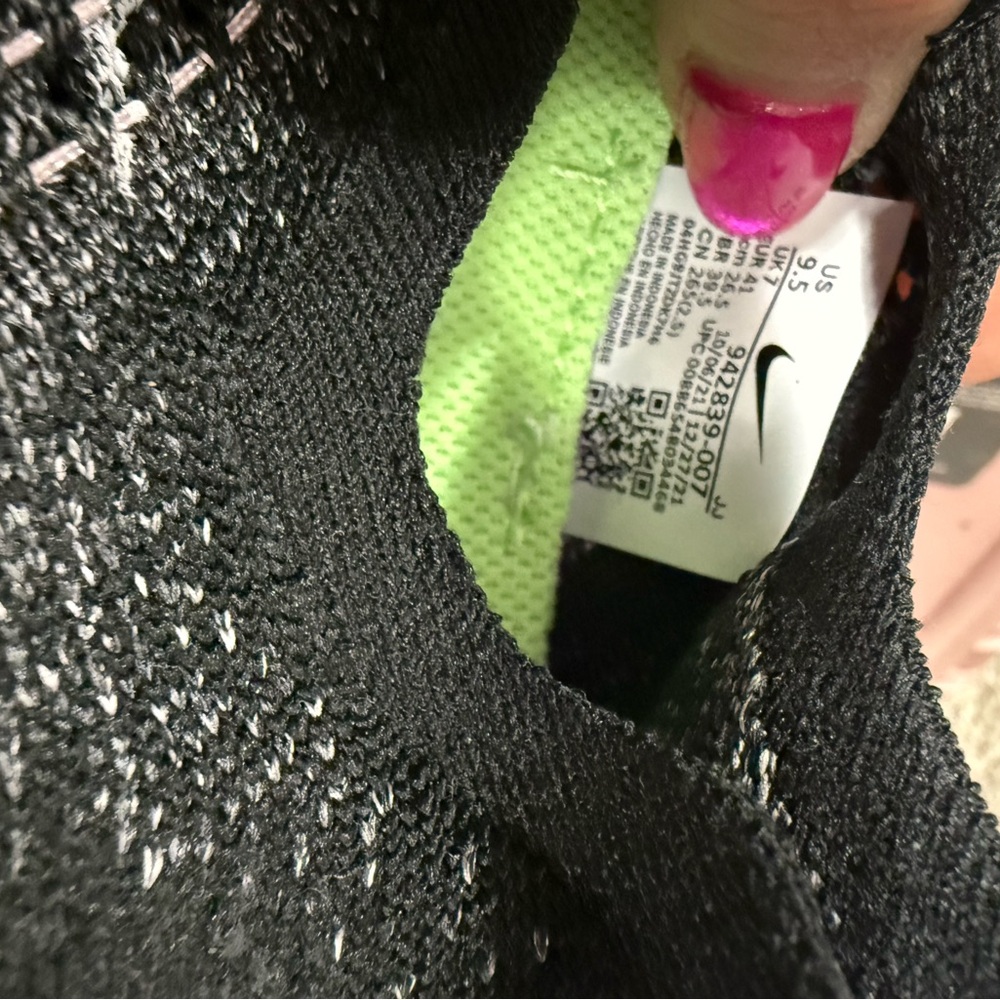 Nike Women's Black and light pink Knit Sneakers - Picture 3 of 3